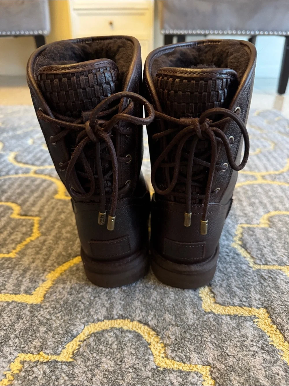 UGG Chocolate Brown Shearling Mid-Calf Boots